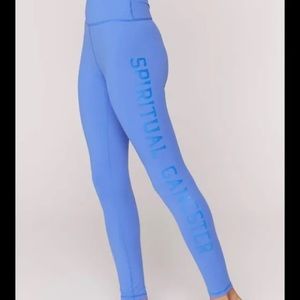 SPIRITUAL GANGSTER varsity essential butter soft blue high rise Leggings Med
